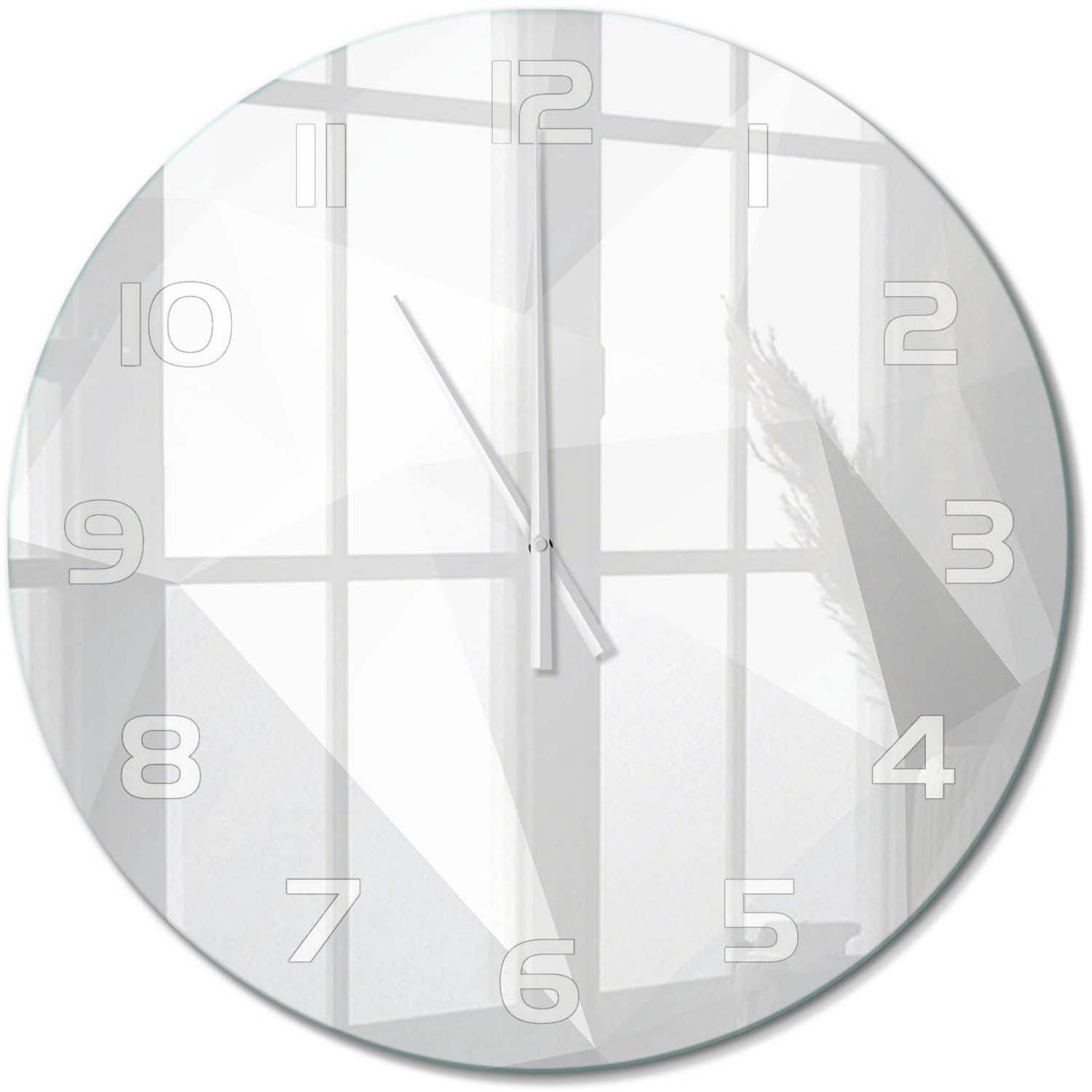 TULUP Wandklok - Abstracte achtergrond Gekleurde Glazen Klok - fi60 cm - Wit Glazen Klok Met Print - Witte handen - Ronde Klok - Moderne Wandklok Glas - Wandklok Glas Decoratie