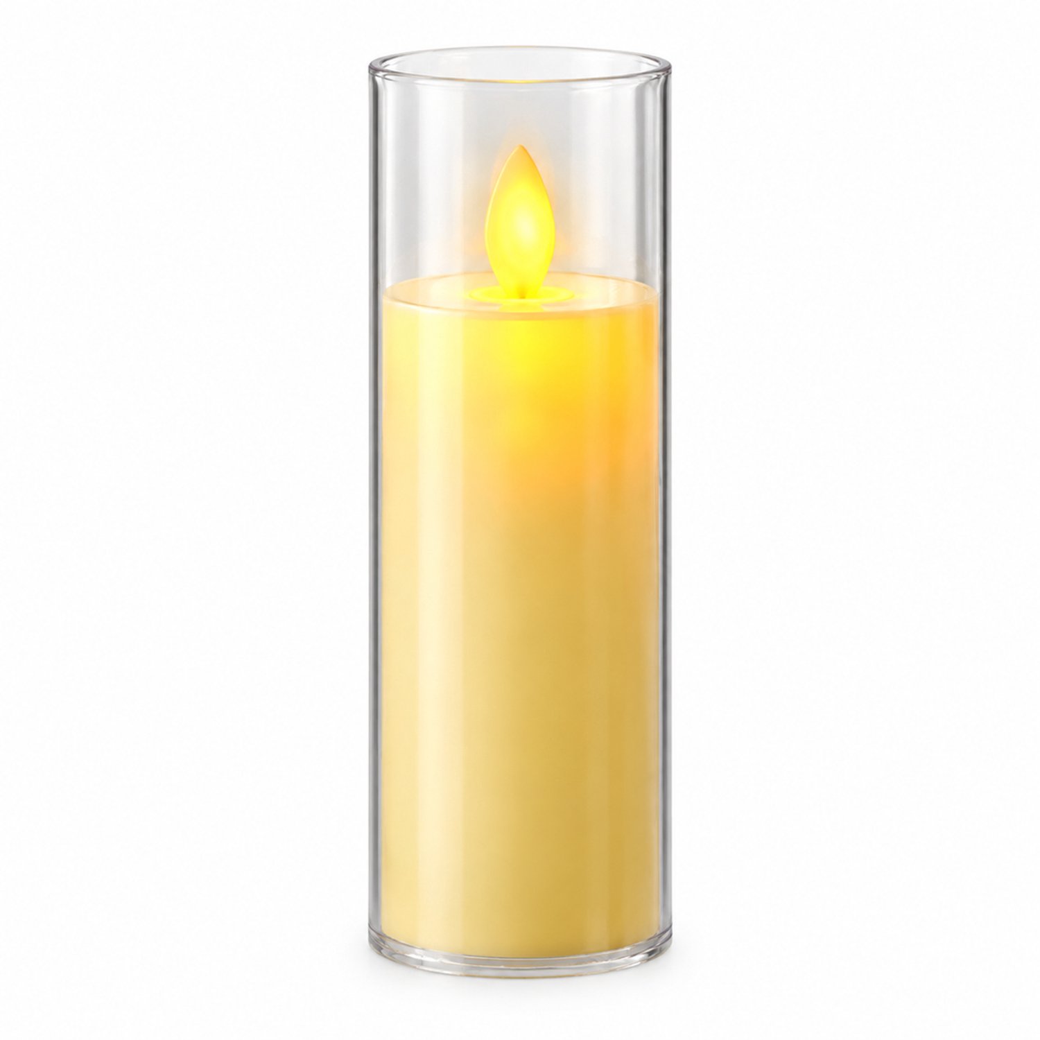 SWGOTA led kaarsen voor decoratie - ivoorwitte LED-kaars van 5,5 x 15 cm met vlakke bovenrand en bewegende vlam