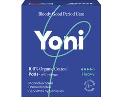 Yoni Maandverband - Heavy - met vleugels - Biologisch Katoen - Voordeelverpakking - 30 stuks - 3x10