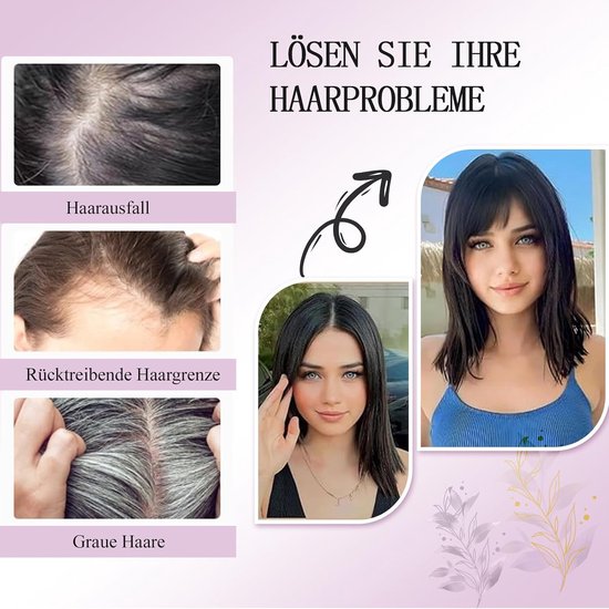 Haar toppers voor vrouwen, echt haar, met pony, handgenaaid, 360° 3D-dekking, voor dunner wordend haar — afbeelding 5