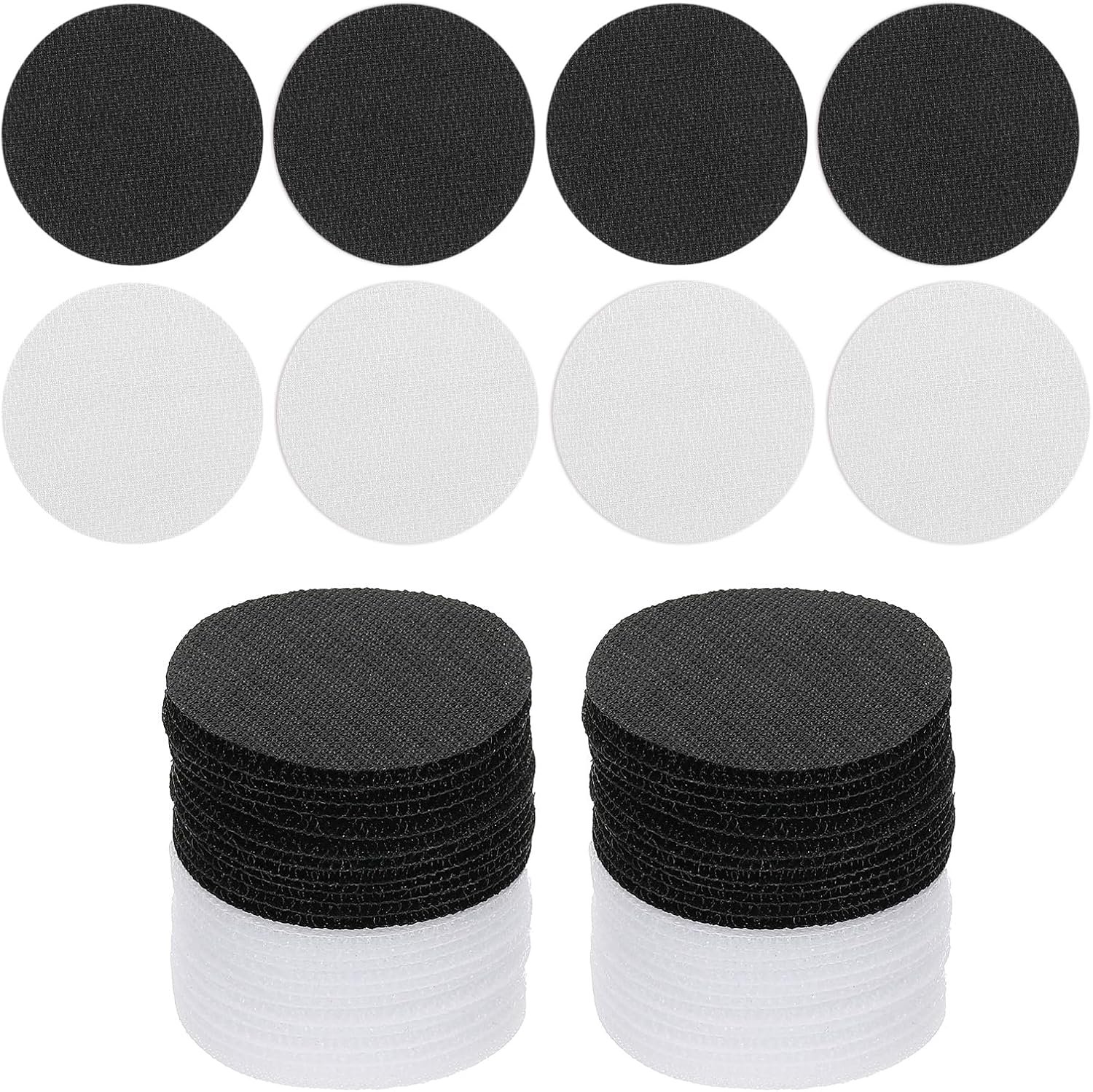 Tapijtvlekken 6 inch - zwart/wit nylon vloer stippen markers - herbruikbaar en wasbaar - ideaal voor klaslokaal - 64 stuks - Vemera