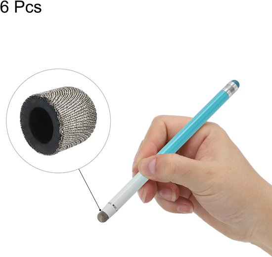 Styluspen 6,5 mm - geleidende netvezels - universele punt vervanging - ideaal voor touchscreen m-winkel - 6 stuks - m-winkel — afbeelding 2