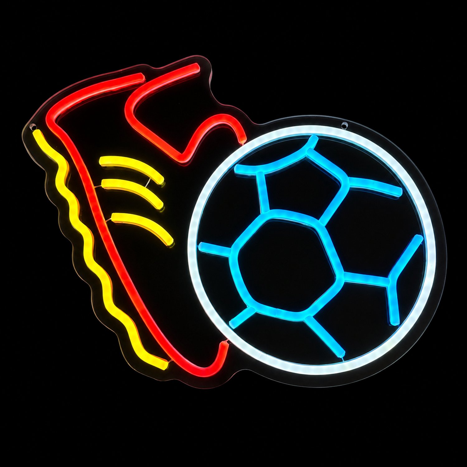 Neon Lamp - Voetbal 2 - Dimbaar - Incl. Ophangmateriaal - Neon Sign - LED Lamp - Verlichting - Wandlamp