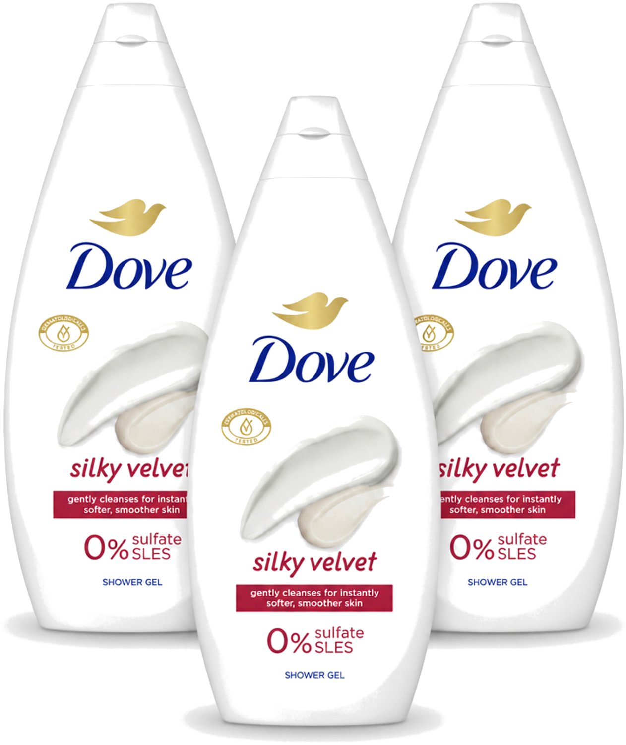 3 x Dove Douchecrème - Silky Velvet - 720 ml - Voordeelverpakking - 3 stuks