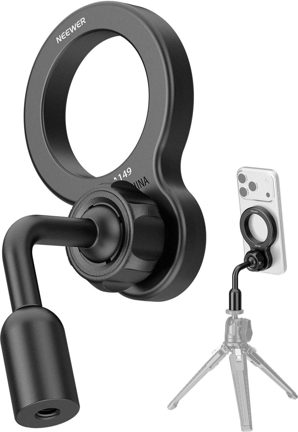 Magnetische Smartphone Tripod Bevestiging - 360° Ball Head