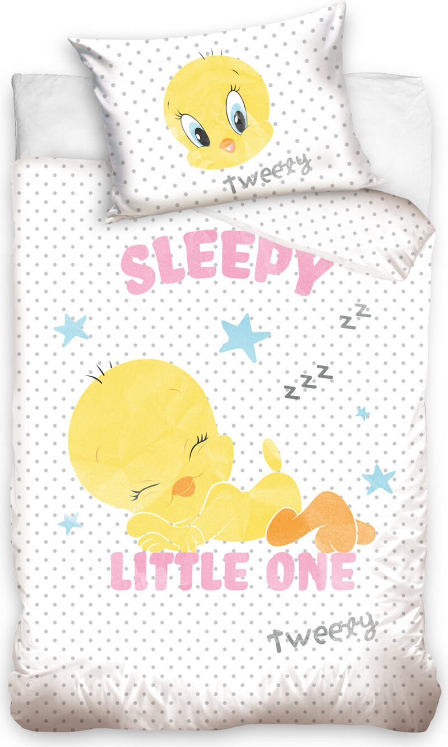 Looney Tunes Tweety Peuterdekbedovertrek Sleepy - 100 x 135 cm - 40 x 60 cm - Katoen Wit