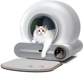 Automatische Kattenbak - Zelfreinigend Electrische Kattenbak - Bedienen via App - 65L + 9L - Incl stekkeradapter en 1 rollen Kattenbakzakken - Slimme Waarschuwing - Gezondheidsbewaking - Excl. Kattenbakmat