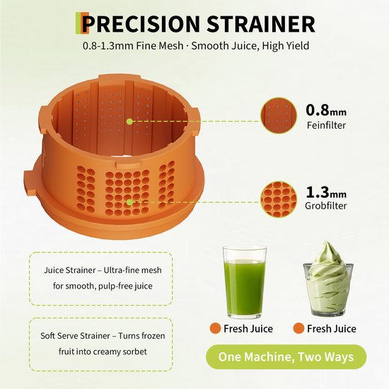 Slowjuicer Koudpers - XXL Vulopening - Rendement tot 98% - BPA Vrij - Stil & Eenvoudig te Reinigen - Wit van Danky — afbeelding 2