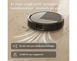 iRobot – Roomba® 115 Combo Robot - Robot stofzuiger met dweilfunctie – 15.000 Pa - Zwart