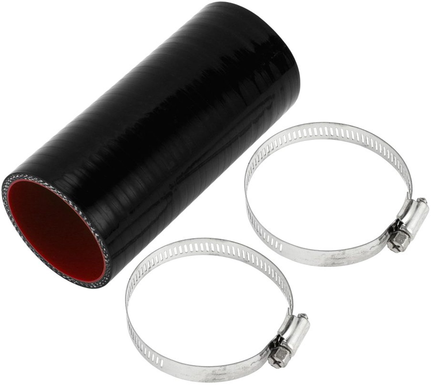 Silicone Slang 2.36" ID - 5.91" Lengte - 4-Laags - Zwart/Rood - Hoge Temperatuur Weerstand - Geschikt voor Koelvloeistof - Koelslang