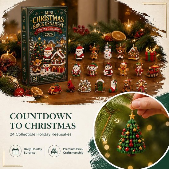 Adventskalender 2026 - kerstkalender - kerst adventskalender - 24 ornamenten - adventskalender kinderen - kerstversiering - kerst cadeautjes - Feestelijke Sfeer Creëren - Kerst Cadeau - voor Kinderen en Volwassenen — cadeau in Spellen & Speelgoed - foto 8