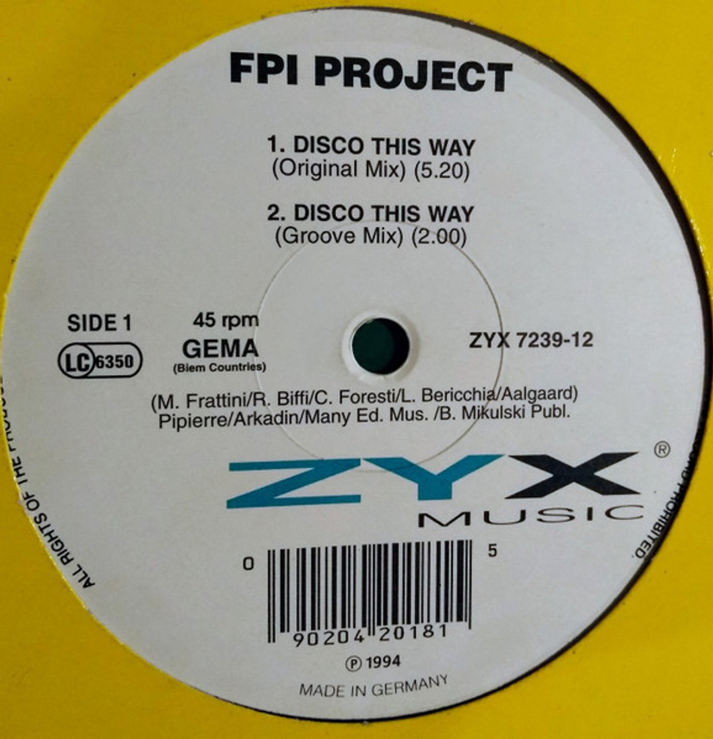 Disco This Way, FPI Project | Media condition: Very Good Plus (VG+) | 12