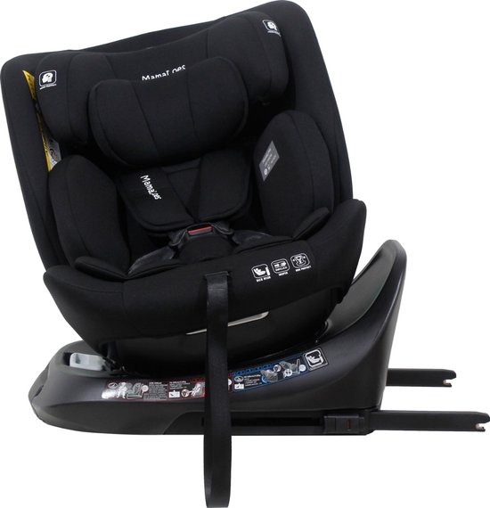 MamaLoes Demian Zwart 40-150 cm 360° i-Size Autostoel — afbeelding 3