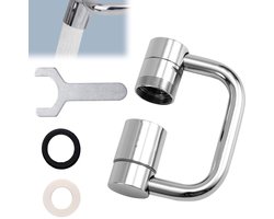 Kraanverlenging Roterend 1080° - Verstelbare Flexiflow - Ringen - Sleutel - Roestvrij Staal - Praktisch Hulpmiddel - Kraanaccessoire