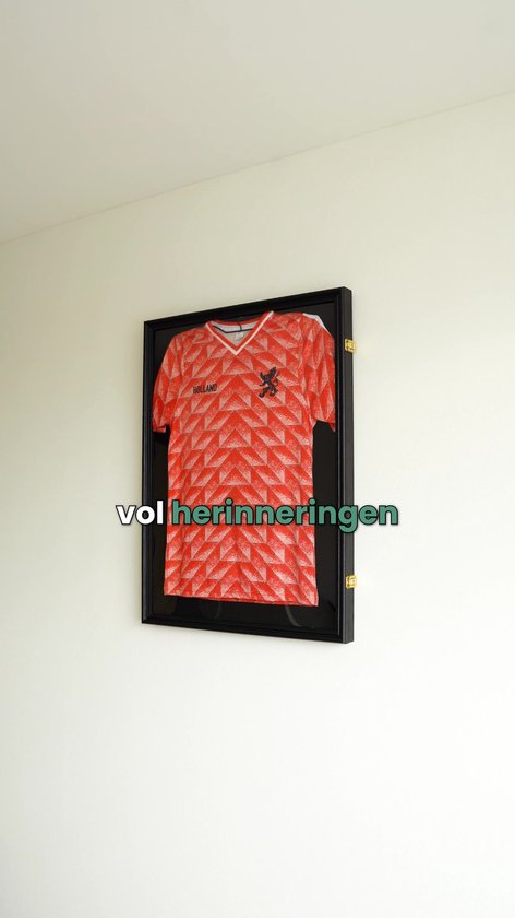 Avalo Wissellijst 80x60 cm Zwart - Diepe Fotolijst Box Frame - Geschikt voor Voetbal Shirt Inlijsten - Openklapbaar