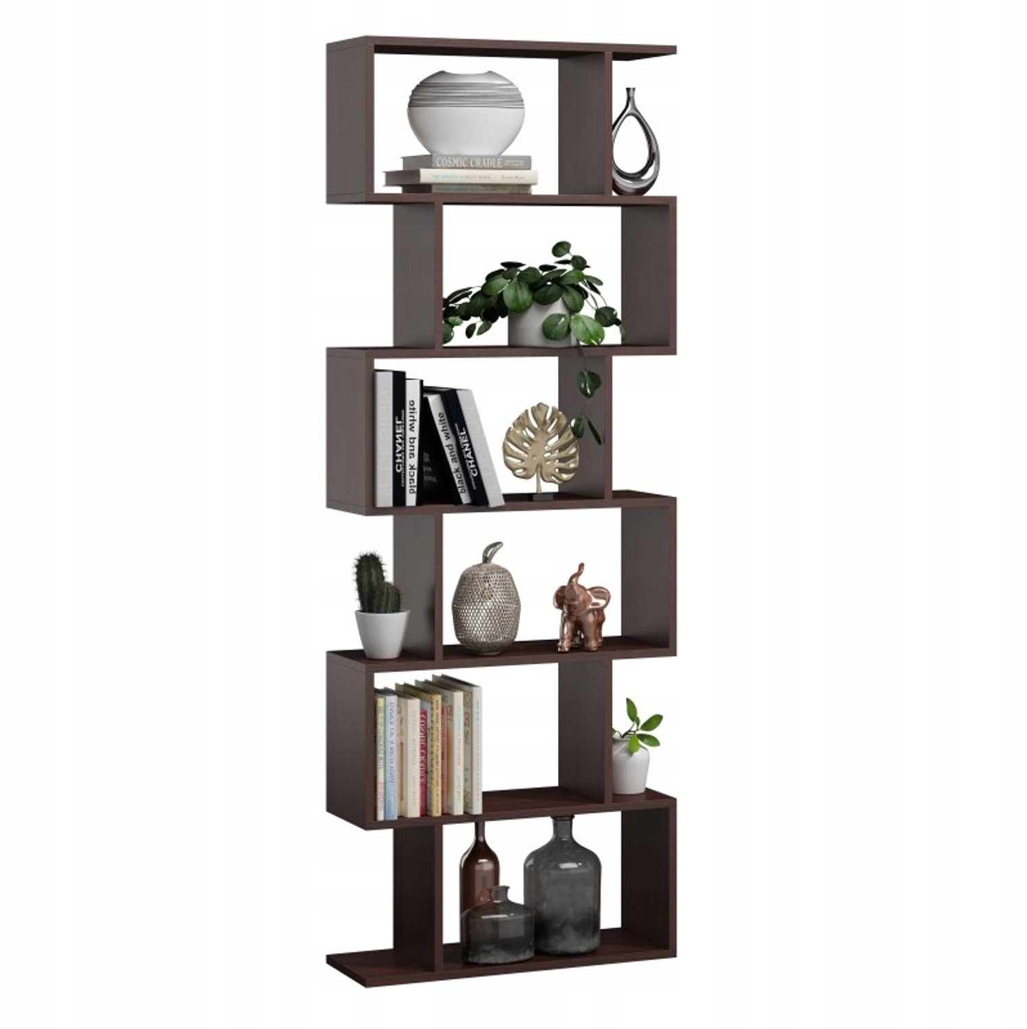 Per La Vita Bask MAX - Boekenkast - Wengékleurig - 210 × 76,4 × 28 cm - 18 mm