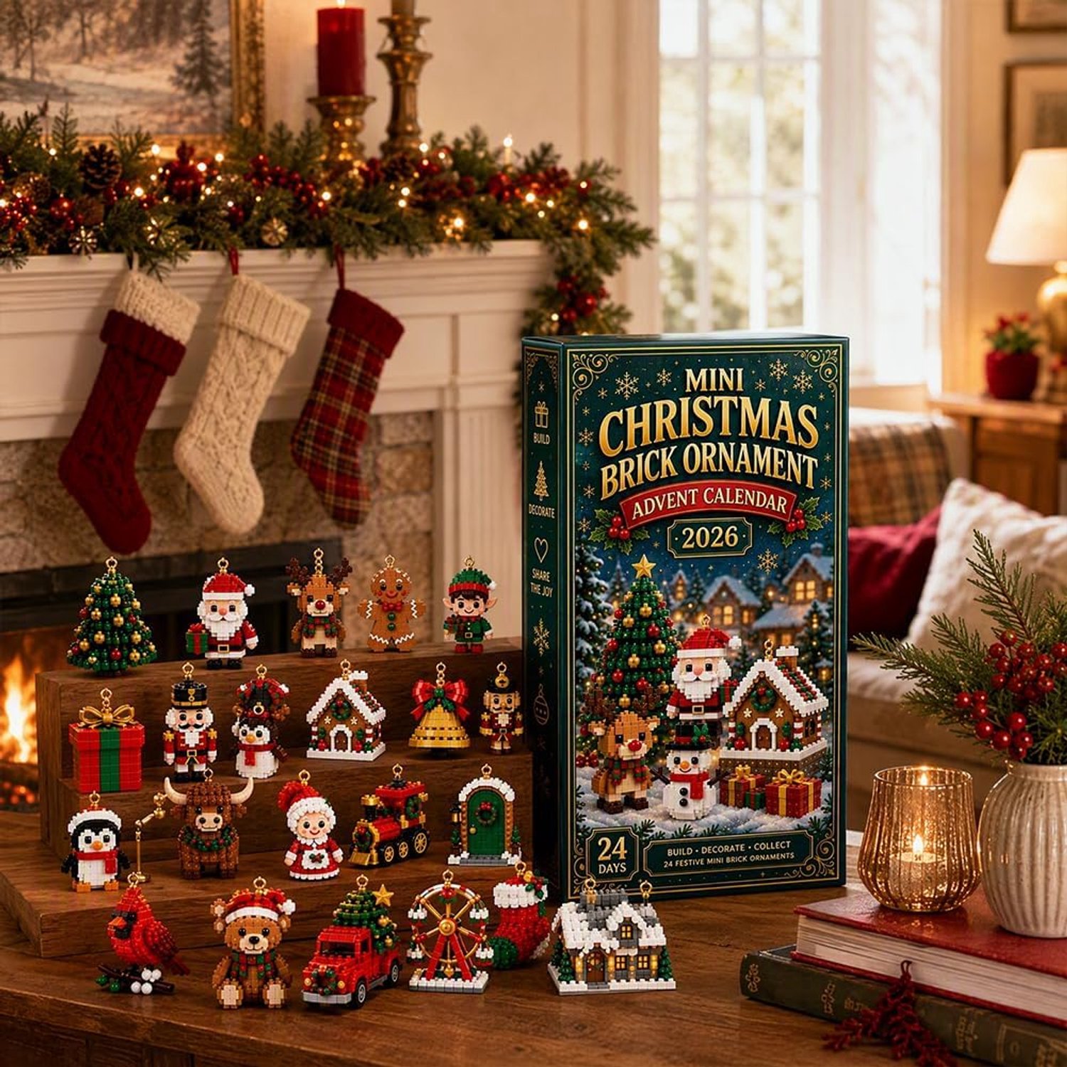 Adventskalender 2026 - kerstkalender - kerst adventskalender - 24 ornamenten - adventskalender kinderen - kerstversiering - kerst cadeautjes - Feestelijke Sfeer Creëren - Kerst Cadeau - voor Kinderen en Volwassenen – foto 7