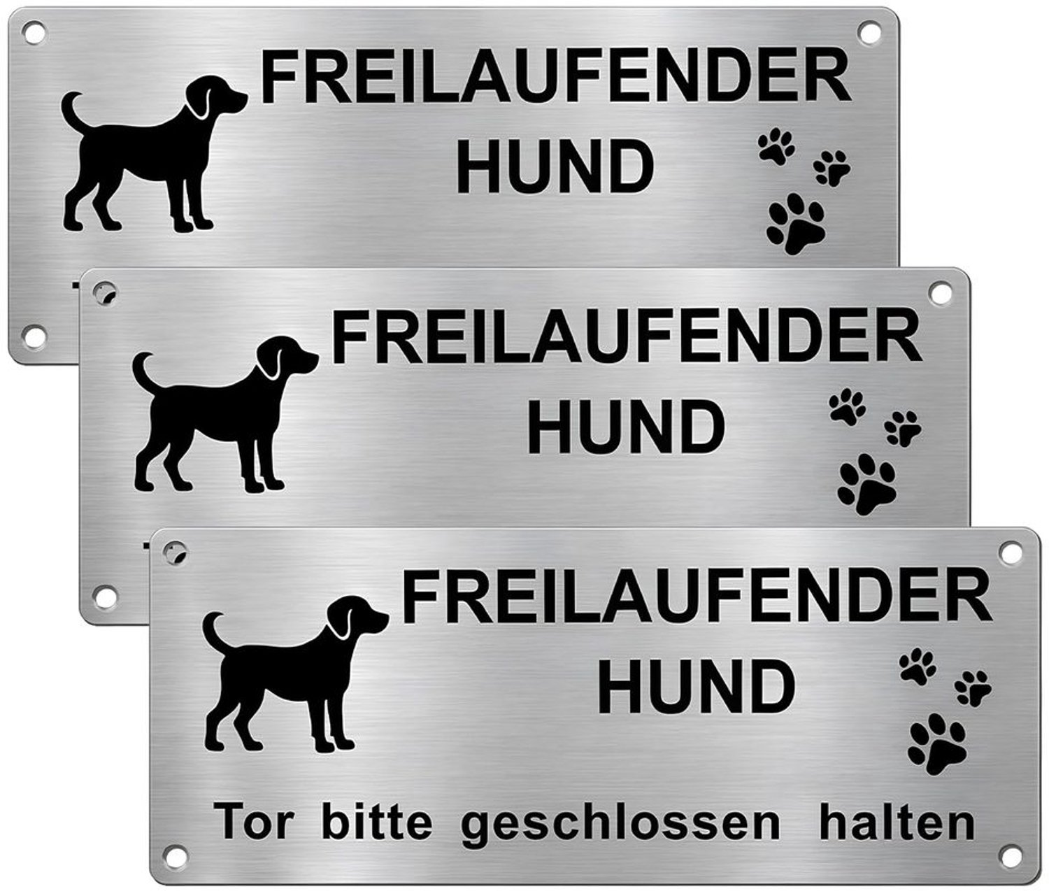3 Stuks Aluminium Waarschuwingsbord voor Binnen en Buiten