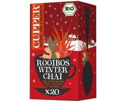 Cupper Rooibos Winter Chai Bio Thee – Biologische Winterthee met Kaneel, Gember & Kruiden – Cafeïnevrij – 20 Theezakjes – 35 g