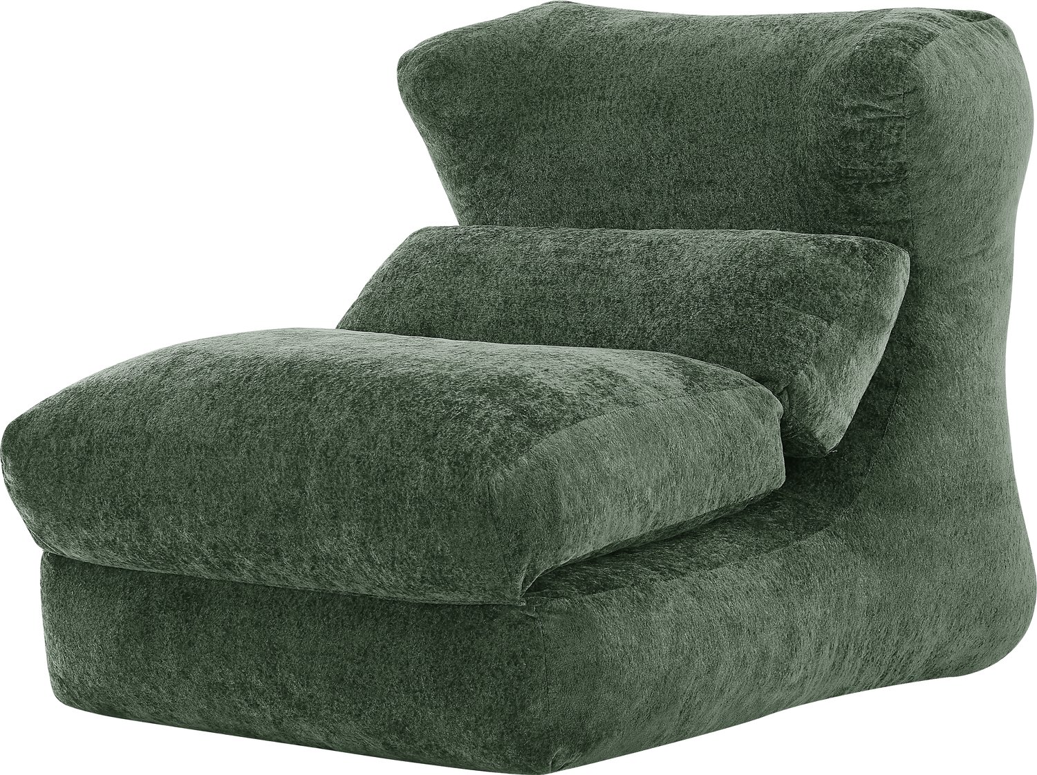 MUVANO Zitzakstoel met rugleuning - fauteuil en ligstoel - schuimvulling - zachte meubelstof - 90 x 118 x 86 cm - voor woonkamer en slaapkamer Groen