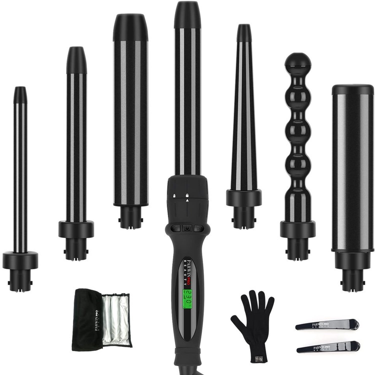 Professionele 7-in-1 Krultang Set met Verstelbare Temperatuur