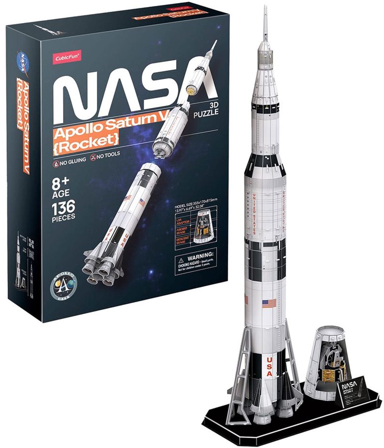 3D Puzzle Apollo Saturn V voor Jong en Oud