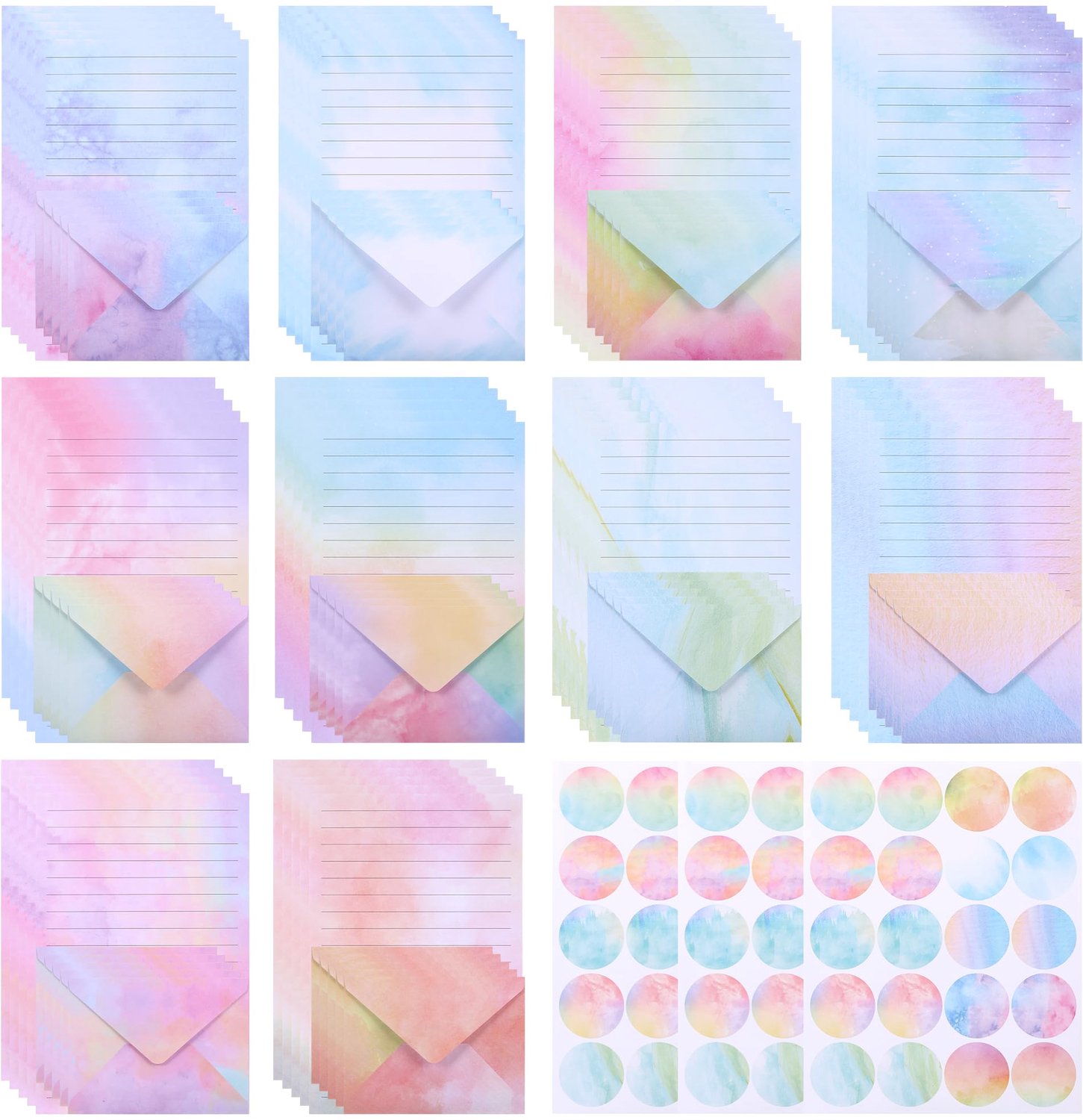 Set van 160 Stuk Kantoor Enveloppen en A5 Papier