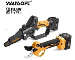 Elektrische Snoeischaar Geel - 36 mm Snijbreedte - Borstelloze Motor - SK5 Stalen Mes - Tuingereedschap