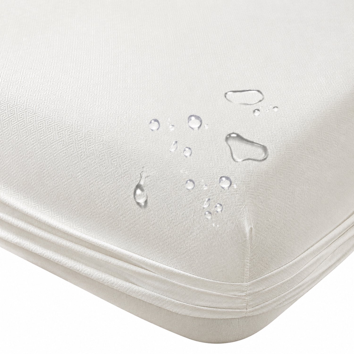 SWGOTA Waterdichte hoeslakenset 150 x 200 cm, melkwit, geborstelde stof, voor matrassen tot 30 cm, 1 hoeslaken en 2 kussenslopen