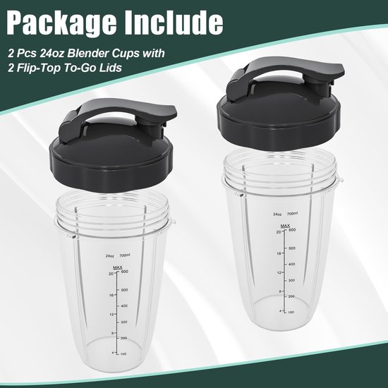 Blenderbeker - 700 ml - BPA-vrij - Met To-Go deksel — afbeelding 4