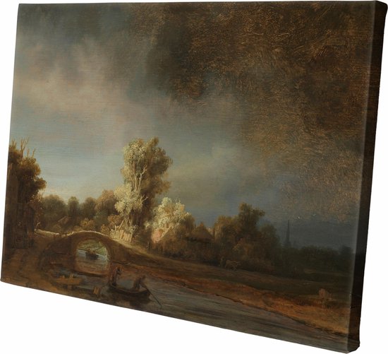 Landschap met stenen brug | Rembrandt van Rijn | ca. 1638 | Canvasdoek | Wanddecoratie | | Schilderij | Oude meesters | Foto op canvas