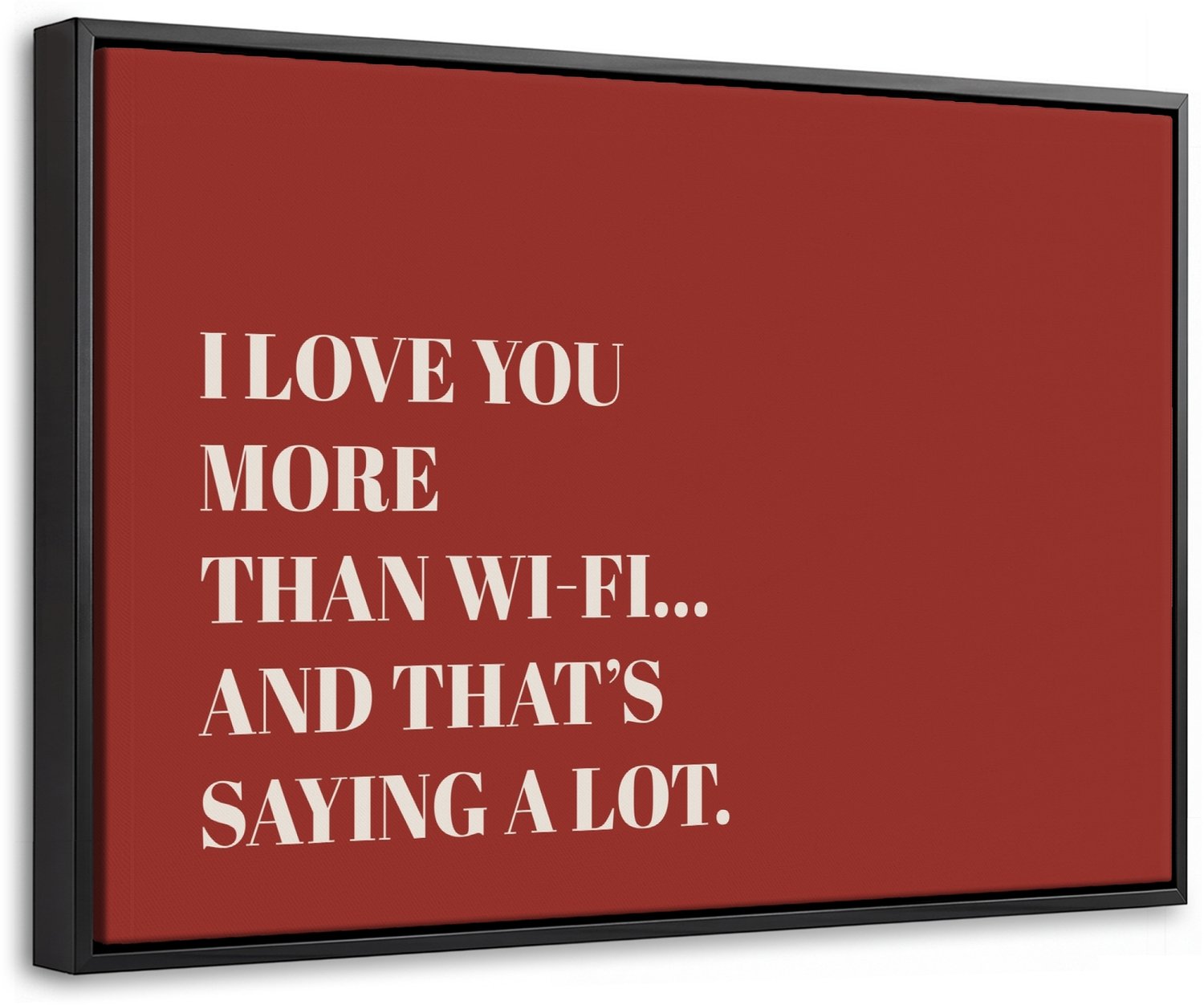 Canvas Schilderij met Baklijst 60x40cm - Rood - Quote - Liefde - Muurdecoratie woonkamer - Slaapkamer decoratie - Kamer accessoires - Schilderijen op canvas met lijst