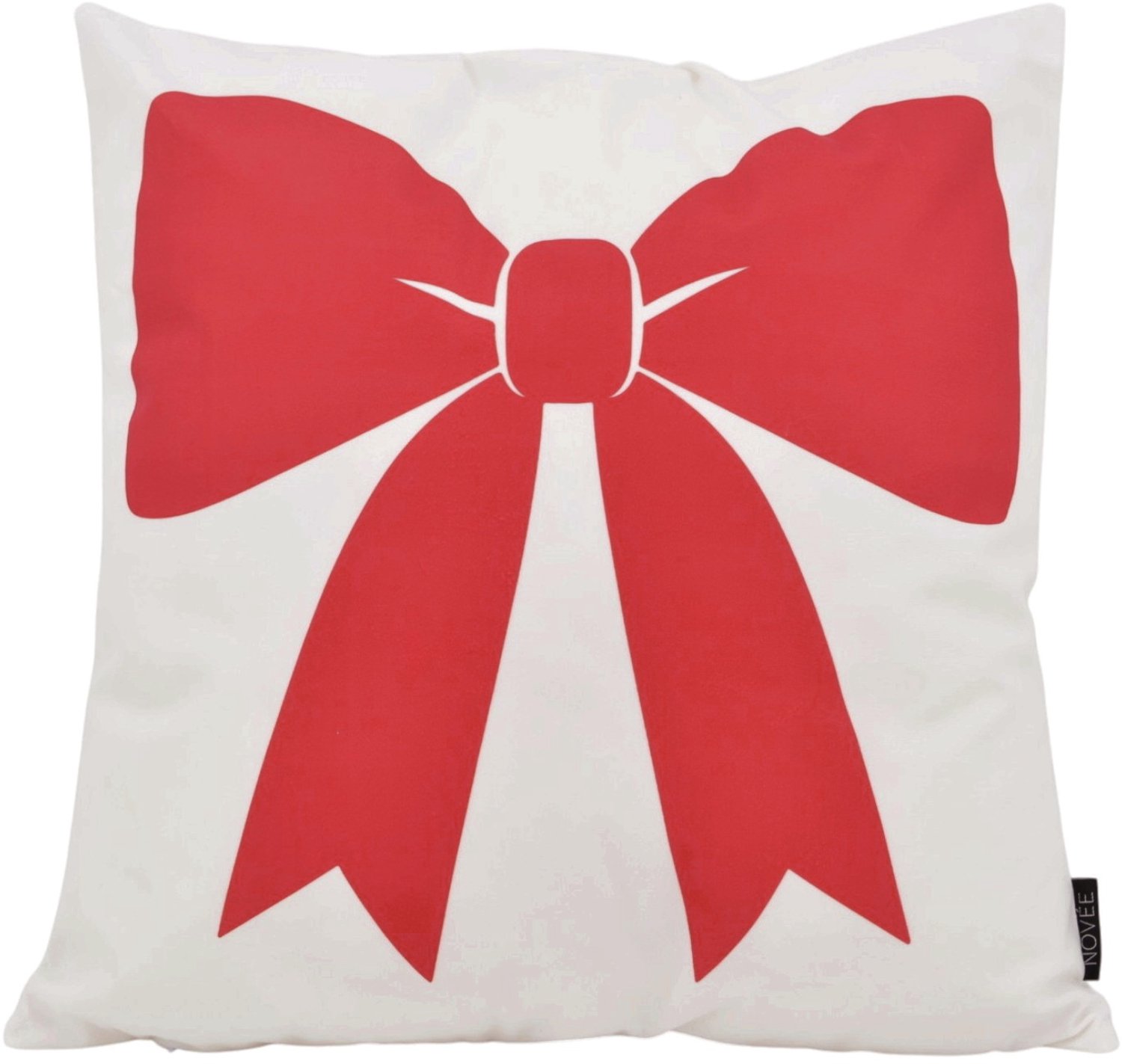 NOVÉE Sierkussen Christmas Bow | 45x45 cm | Katoen/Polyester Donkerrood