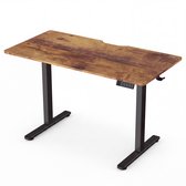 Tristar Elektrisch Zit-Sta Bureau - 120 x 60 cm - Donker Houten Blad - Elektrisch Verstelbaar Van 72 Tot 118 cm - Elektrisch Bureau - TA-0920