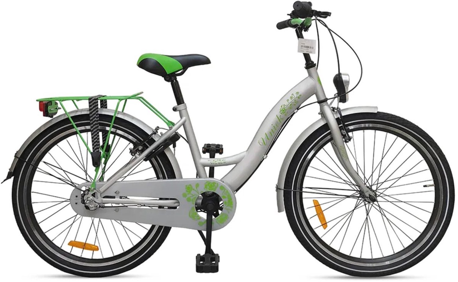 Uniek Kinderfiets 3S 24'' Grijs Groen