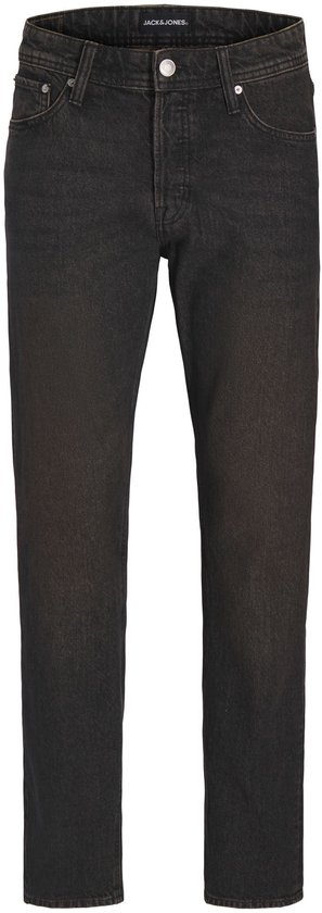 Zwarte jeans met een relaxte pasvorm en Jack & Jones-branding op de tailleband.