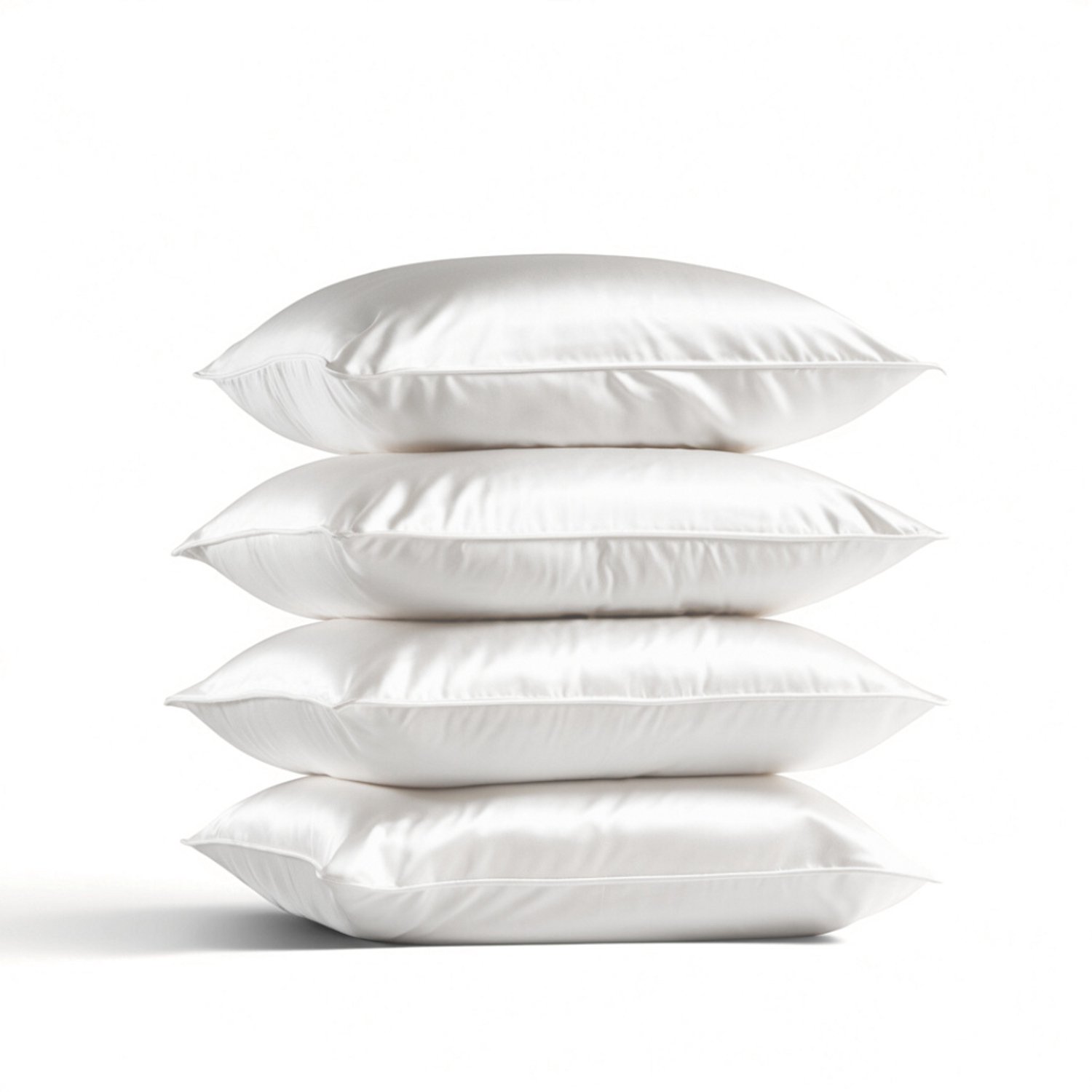 Silk Heaven 4x Zijden Kussensloop 50x60cm Wit Hotelsluiting 22 Momme - Kussensloop set - Luxe Silk Kussensloop 100% moerbei zijde - Zijde kussensloop - Silk Heaven - 50x60cm / Hotelsluiting