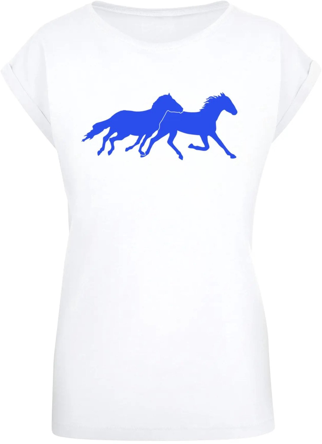 T-shirt dames Mister Tee Horse Wit