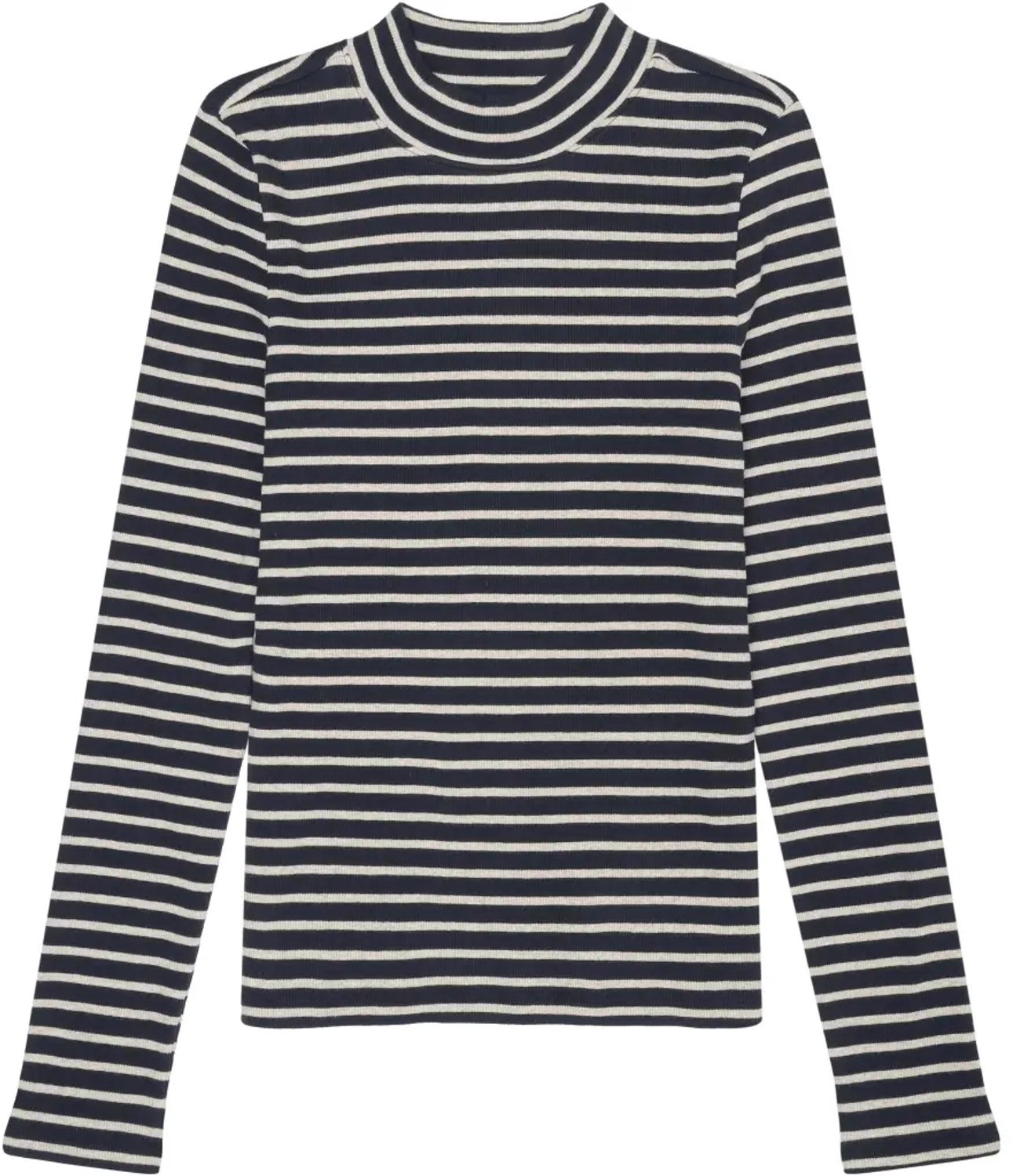 Hoog col streepjes dames KnowledgeCotton Apparel Marineblauw