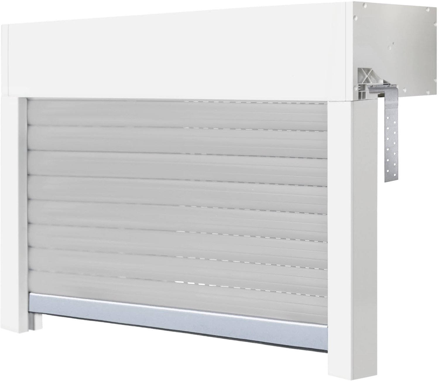 Opzetrolluikset - 80 x 50 cm - wit/grijs - PVC