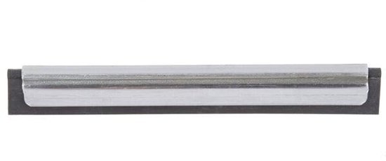 Unger S-Rail van 15 cm met een zilverkleurige metalen rail en een zwart rubberen strip.