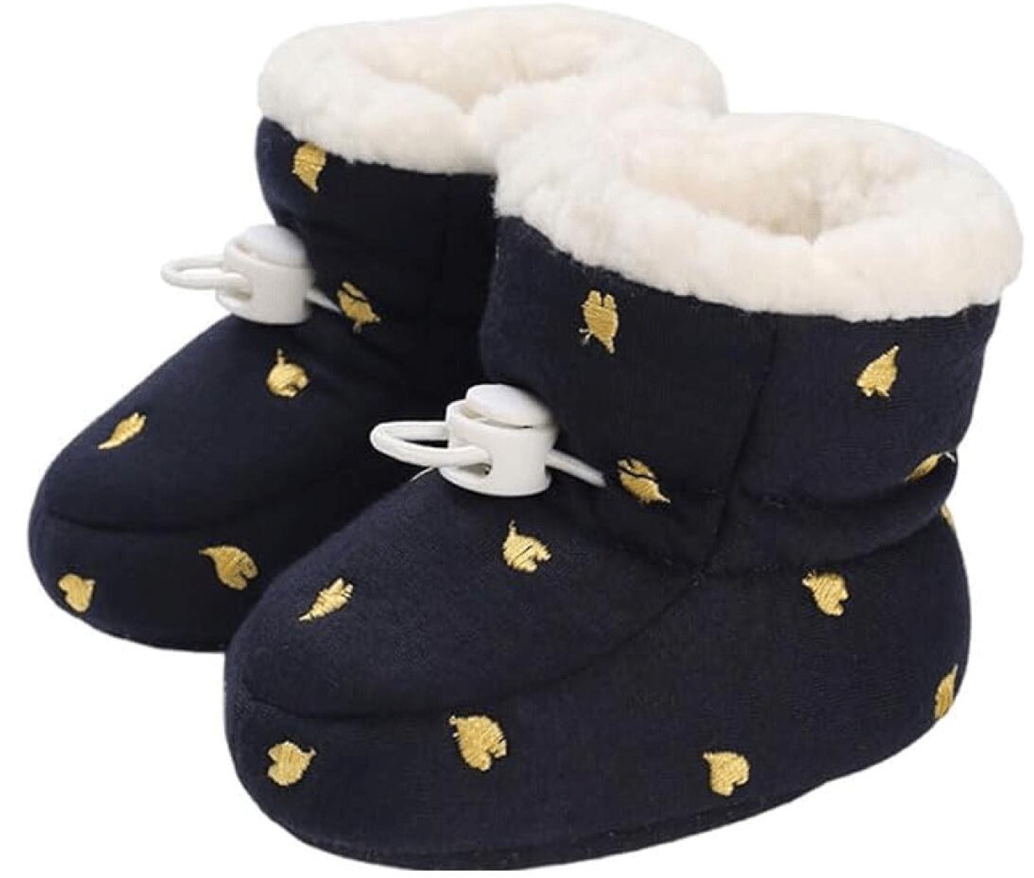 1 paar Babyloopschoenen Babysneeuwlaarzen Universeel Babyschoenen Warme winterschoenen Pluche schoenen Antislip sneeuwlaarzen Enkellaarsjes met zachte zool voor 12-18 maanden Zoollengte 13 cm Zumolir® Zwart