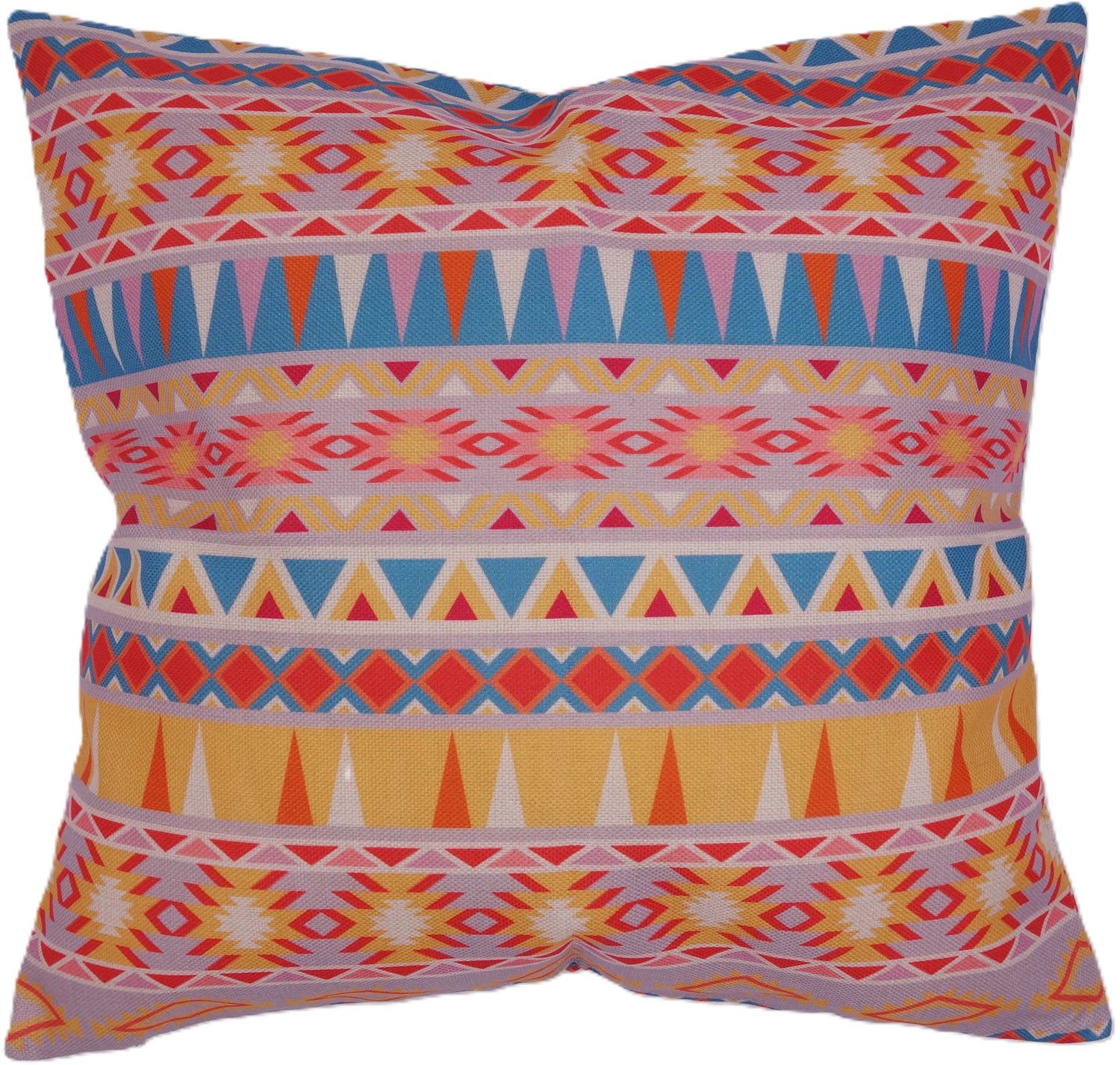 De Kussenkraam Ibiza Festival kussenhoes Paloma 43 x 43 cm linnenlook | Exclusief binnenkussen blauw oker oranje roze