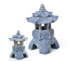 Tuinbeeld Pagode op zonne-energie - Hars - Weerbestendig
