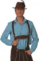 Oktoberfest - Oktoberfest blouse voor heren - blauw / wit - tiroler overhemd 2XL
