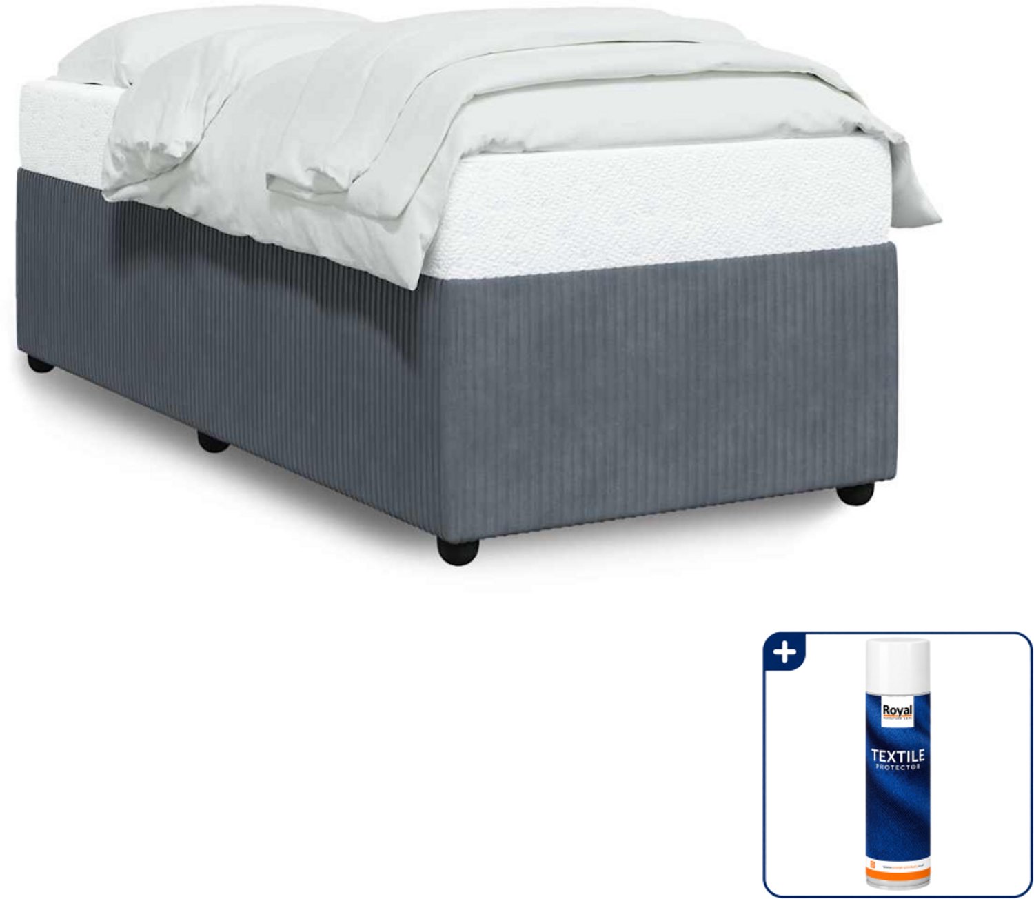 vidaXL Bedframe - 80 x 200 cm - fluweel - donkergrijs - Inclusief textielbeschermer 500 ml