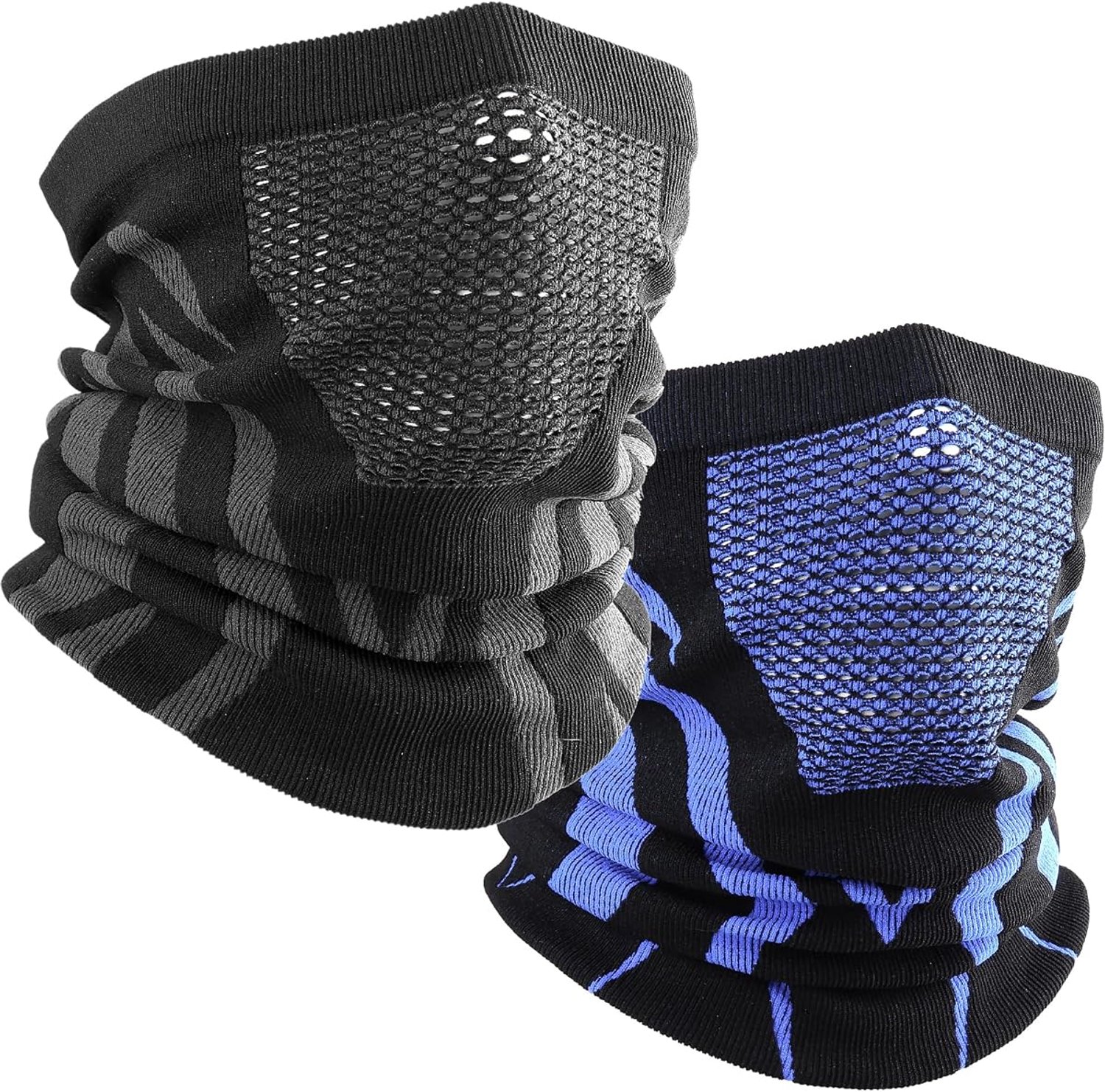 2 Stuks Nekbeschermer Winternekbeschermer Ski-gezichtsmasker Unisex Ademend gezichtsmasker Warm gezichtsmasker Winddicht gezichtsmasker Halfgelaatsbescherming Fietsgezichtsmasker Motorrijgezichtsmasker Zumolir® Zwart