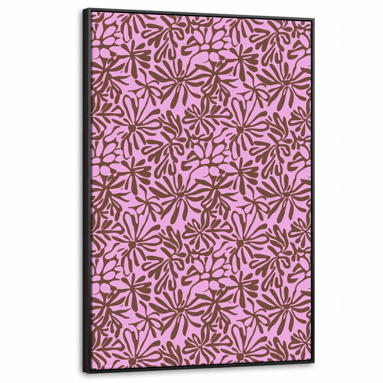 Canvas Schilderij met Baklijst XXL Canvas Schilderij met Baklijst 100x150cm - Organisch - Patroon - Roze - Muurdecoratie woonkamer - Slaapkamer decoratie - Kamer accessoires - Schilderijen op canvas met lijst groot