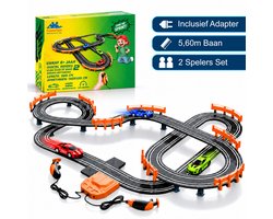 CosmoToys Elektrische Racebaan - Auto Speelgoed voor Kinderen - Kinderspeelgoed - Autobaan Speelgoed 5,6 M Lang - Classics