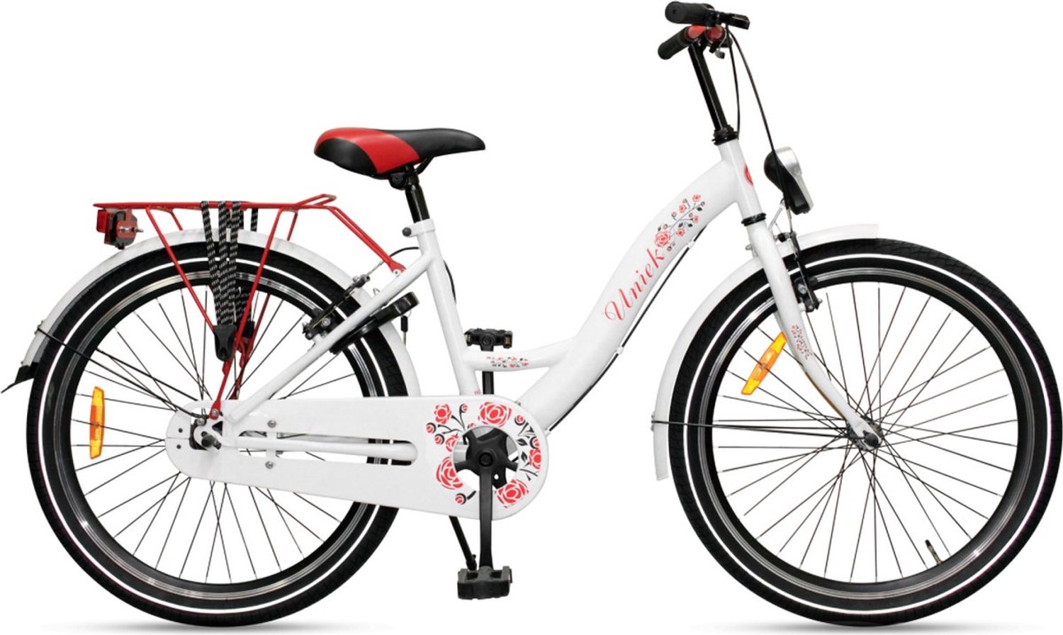 Uniek Kinderfiets 1S 24'' Wit Rood